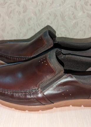 Hotter туфли макассины 43-44 р по стельке 28.5 см обутые 2 раза кожаные
