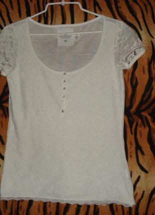 Супер блуза белоснежная"h&m",100%коттон,р.8
