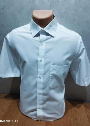 Эстетическая хлопковая рубашка с коротким рукавом известного немецкого бренда оlymp2 фото