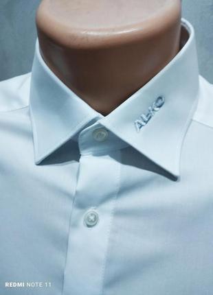 Эстетическая хлопковая рубашка с коротким рукавом известного немецкого бренда оlymp3 фото