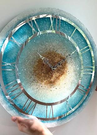 Годинник настінний круглий з епоксидної смоли epoxy m93 32x32 см