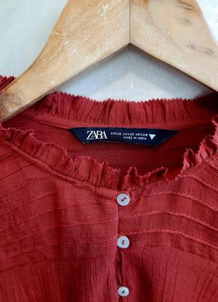 Zara лёгкая блуза в теракотовым цвете10 фото
