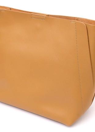 Женская деловая сумка из натуральной кожи 22110 vintage песочная2 фото