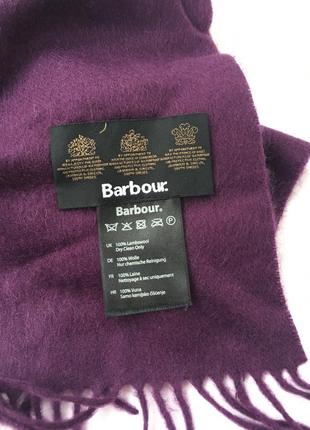 Люксовый тёплый брендовый шерстяной шарф, натуральная шерсть, barbour3 фото