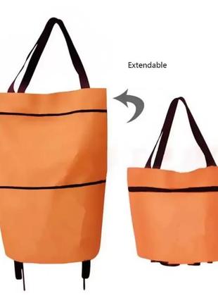 Тканинний візок 5 л. для покупок сумка-візок із колесами складана сумка для продуктів різні кольори bf