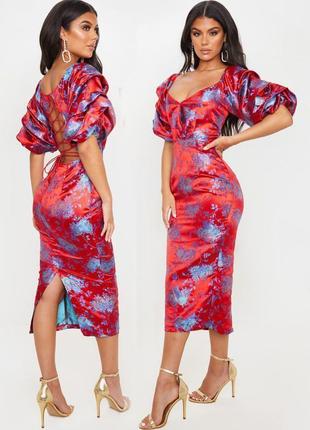 Распродажа платье prettylittlething миди asos с полуоткрытой спиной3 фото