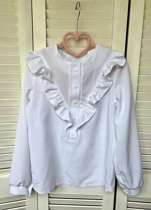 Школьная блуза блузка белая