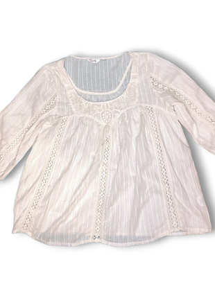 Белая блуза с прошвой