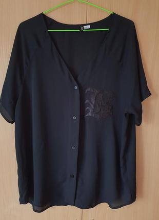 Легкая летняя черная блуза h&amp;m, размер us 10 (подойдет на l/m/s)