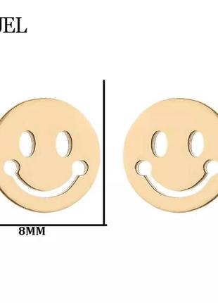 Серьги смайлы из стали3 фото
