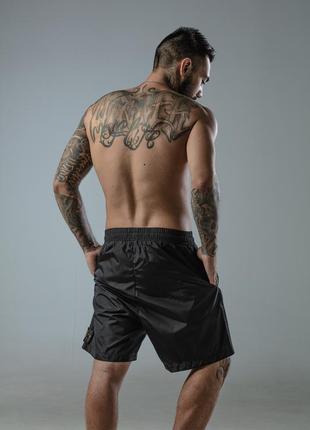 Мужские пляжные шорты премиум качества черные, плащевка