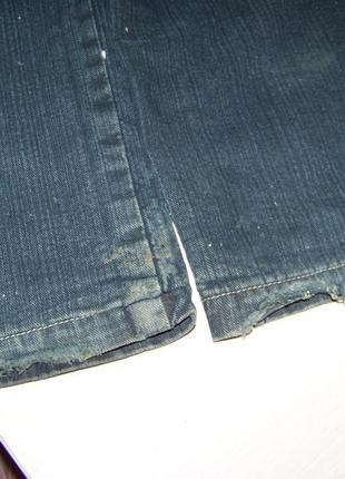 Утепленные флисом синие плотные джинсы прямого кроя 10 р.5 фото