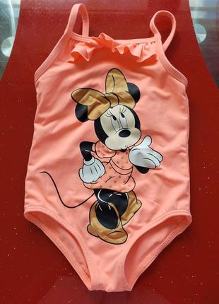 Primark disney міні маус купальник закритий дівчинці 6-9 м 68-74 см новий