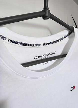 Жіноча нова біла футболка бавовняна tommy hilfiger sport , томмі хілфігер3 фото