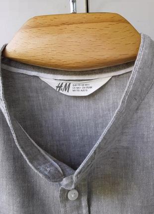 Рубашка из льна и хлопка - h&m (bangladesh)4 фото