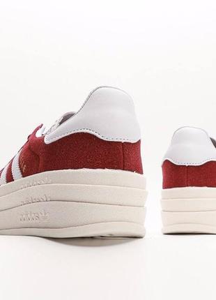 Кроссовки женские adidas gazelle platform burgundy4 фото