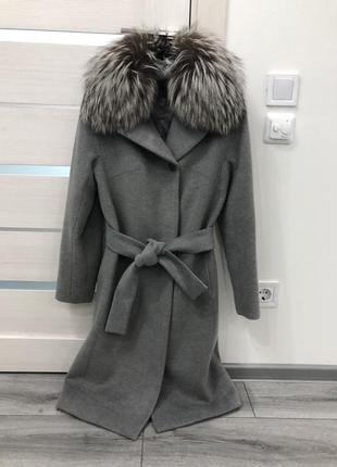 Пальто серое шерсть esmeralda cashmere1 фото