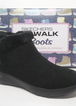 Кожаные зимние ботинки угги skechers on the go оригинал