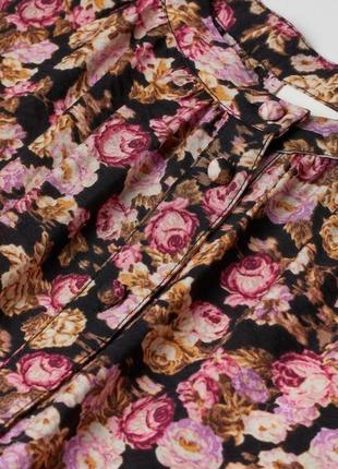 Натуральное воздушное платье в розы, платье цветочный принт h&m8 фото