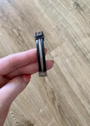 Мужской стильный браслет черный 21 см3 фото