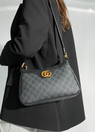 Сумка gucci aphrodite shoulder bag grey leather5 фото