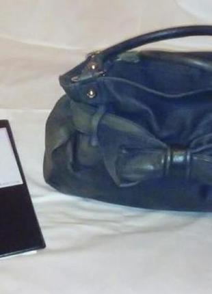 Кожаная , стильная винтажная сумка саквояж1 фото