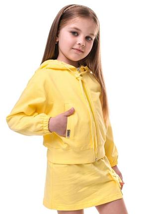 Зіп-худі для дівчинки suzie, двохнитка - жовтий арт.4784 фото