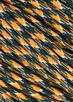 Паракорд camo green-orange-white paracord 550 (1 метр) нейлоновый шнур1 фото