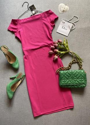 Яскраве, рожеве, плаття футляр, сукня, малинове, mohito, міді, xl10 фото
