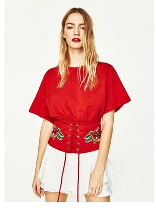 Футболка з корсетом zara футболка zara блуза zara