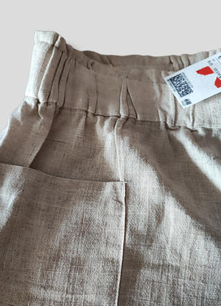 Льняные шорты с карманами короткие шорты лен вискоза6 фото