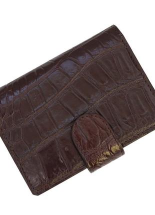 Визитница из кожи крокодила ekzotic leather коричневый (crc03)