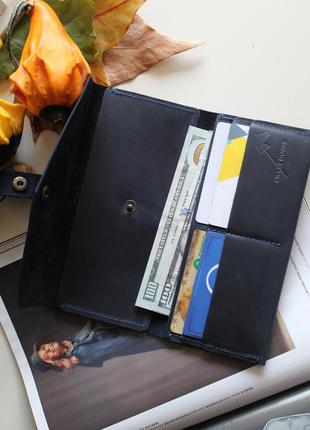 Гаманець з монетницею з натуральної шкіри lucas (dark ocean) wa_010