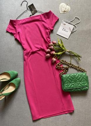 Яскраве, рожеве, плаття футляр, сукня, малинове, mohito, міді, xl2 фото