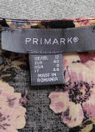 Длинное, натуральное, платье, ассиметрия, primark, 100% вискоза, цветочный принт, с воланами,8 фото