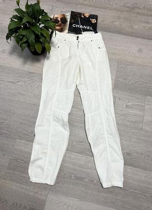 Брюки джоггеры брюки белые в стиле кэжуал