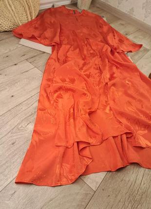 Брендовое миди сатиновое платье h&amp;m♥️2 фото