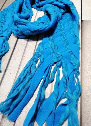Теплый детский шарф из флиса голубой2 фото