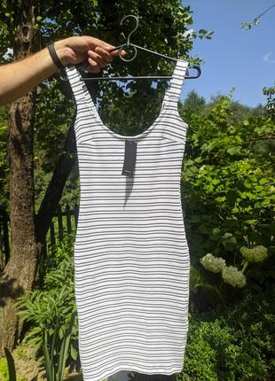 Новое платье (сарафан) в черно-белую полоску, reserved, размер xs.6 фото