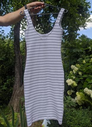 Новое платье (сарафан) в черно-белую полоску, reserved, размер xs.2 фото