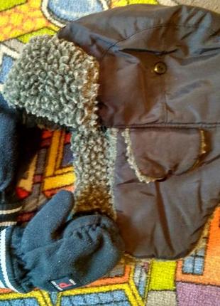 Шапка ушанка и варежки