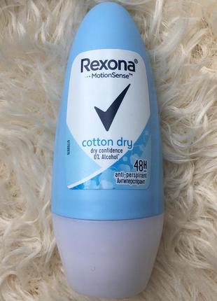 Rexona motion sense cotton dry 48h легкість сухість бавовни кульковий роликовий антиперспірант дезодорант жіночий для жінок1 фото