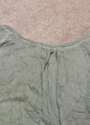 Зеленая блузка блузон варенка с прозрачной спинкой..вискоза  з193 фото