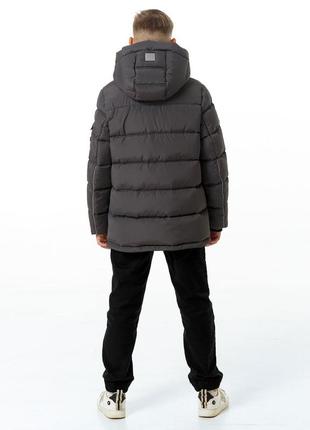 Куртка зимняя для мальчиков подростков детский на экопухе garry серый пуховик зимний tiaren на зиму2 фото