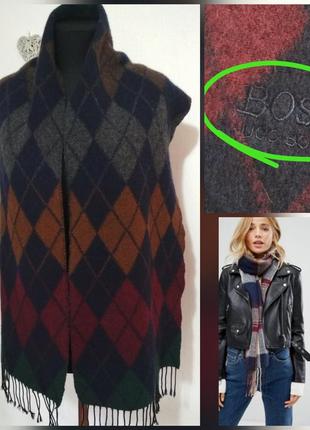 Люкс бренд 100% шерсть итальянский шерстяной шарф в стильные ромбы супер качество!!!