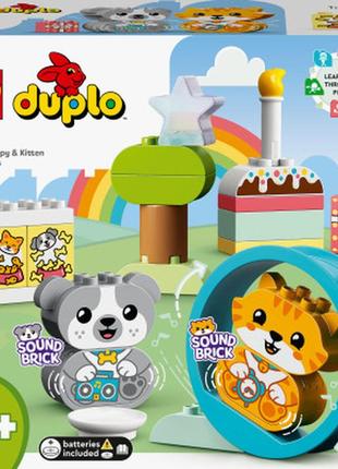 Конструктор lego duplo my first мій перший цуценя та кошеня зі звуками 22 деталей (10977)