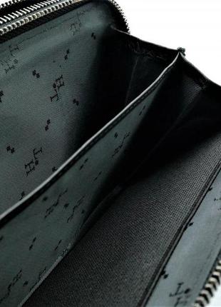 Мужской кожаный клатч-кошелёк ht чёрного цвета 162-126 фото