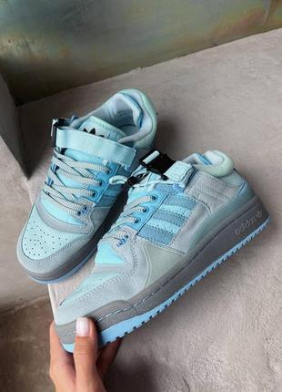 Кросівки жіночі/ чоловічі adidas forum low x bad bunny light blue3 фото