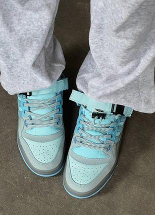 Кросівки жіночі/ чоловічі adidas forum low x bad bunny light blue8 фото