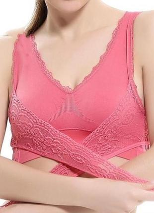 Рожевий топ-бюстьє, бюстгальтер р.48-50